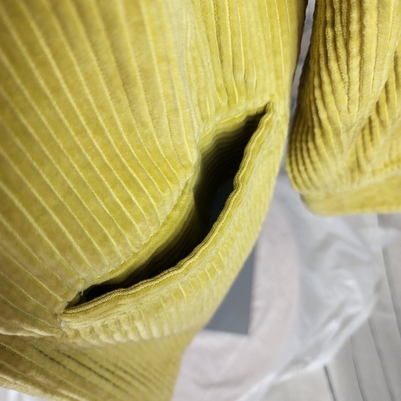 J Jill Wide Cord Button Front Shacket Citron Yellow Size Medium Boho Casual - Picture 4 of 11